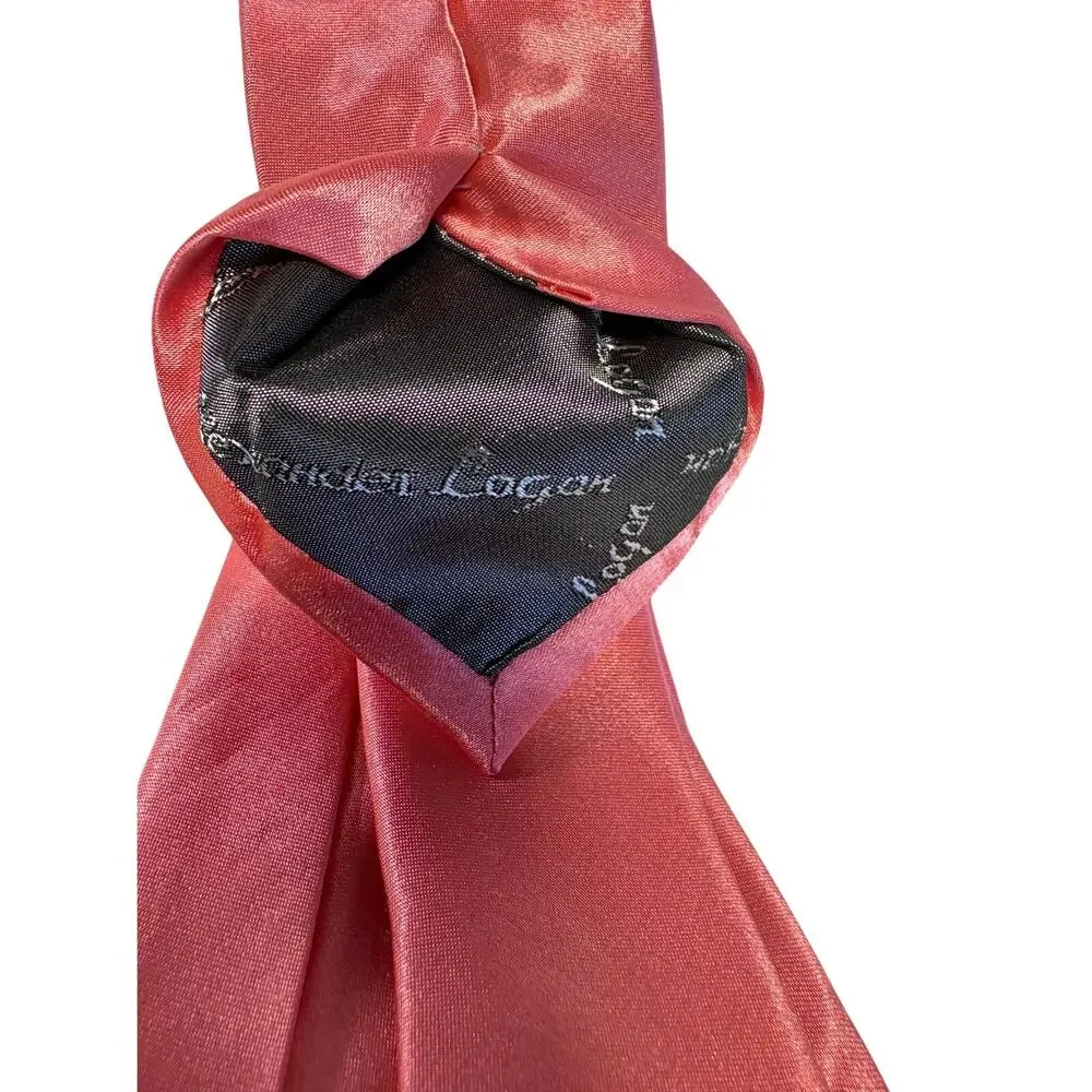 Xander Logan Satin Pink and Multicolor Neck Tie SKINNY